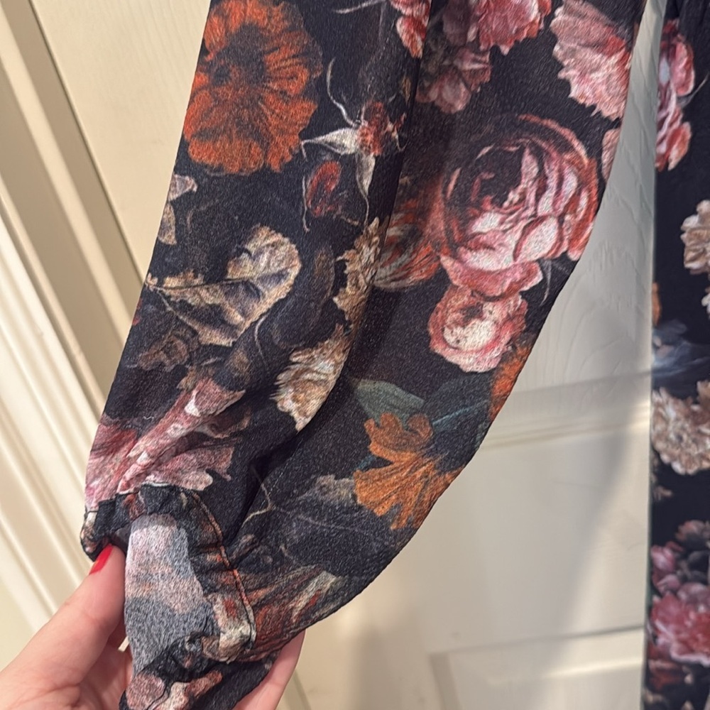 H&M Mama maternity/nursing black floral dress, small - Picture 5 of 8